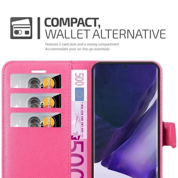 Coque - CADORABO - NOTE 20 PLUS - Similicuir - Rosablomma - Magnetisk stängning GODISROSA