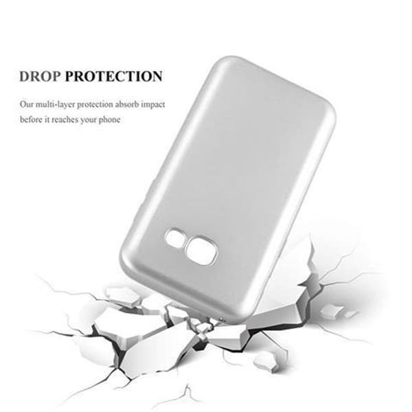 Skyddsfodral för Samsung Galaxy A3 2017 Skyddsfodral i MATTSILVER Metallic Design Grå
