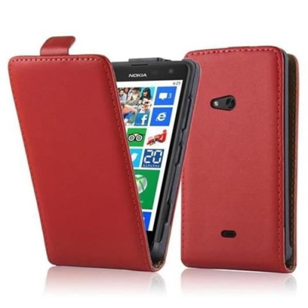 Cadorabo - Fodral Fodral för > Nokia Lumia 625 < i Flip Style – Fodral Fodral Bumper Wallet i slätt konstläder i RÖTT