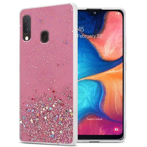 Coque - CADORABO - A10e/A20e - Rosa - Paljetter - Skydd i silikon TPU Rosa