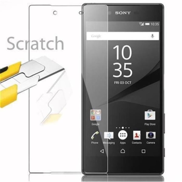 Cadorabo Skärmskydd för Sony Xperia Z5 < PLUS 0,3 mm rundade hörn HÖG TRANSPARENS härdat glas