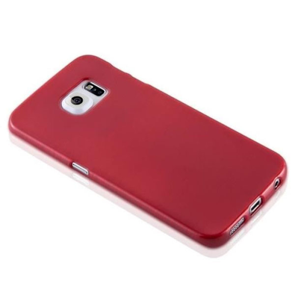 Samsung Galaxy S6 EDGE-fodral i CHERRY RED från Cadorabo (BORSTAD METAL Design) Ultramjukt silikongel TPU-fodral Röd körsbär