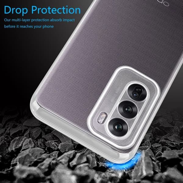 Transparent stötsäker silikonfodral för OPPO Reno 12 Pro Vit