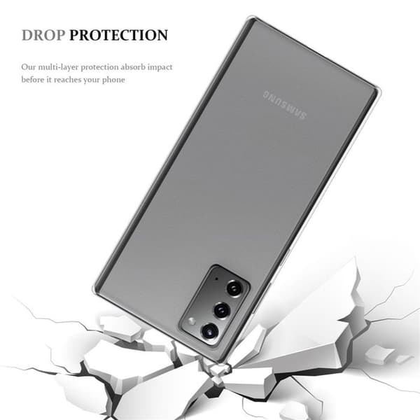 Transparent stötsäker silikonfodral för Samsung Galaxy NOTE 20 Vit