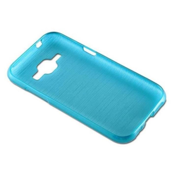 Samsung Galaxy J1 2015 (5) fodral i TURQUOISE från Cadorabo (BORSTAD METALL design) Ultramjukt silikongel TPU-fodral Turkos