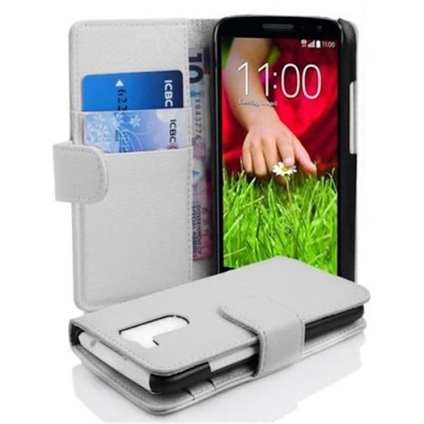 Cadorabo - Fodral Skal för > LG OPTIMUS G2 MINI < – Plånbok (med kortplatser) i VIT ALBASTER