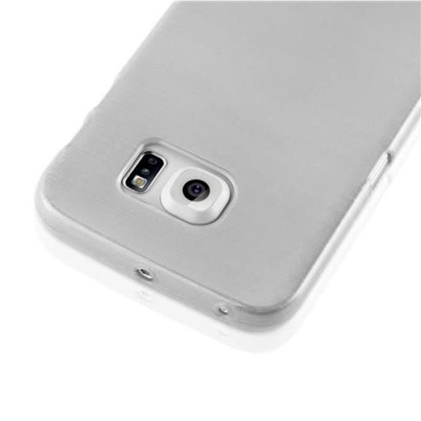 Samsung Galaxy S6 EDGE Fodral i SILVER från Cadorabo (BORSTAD METAL Design) Ultratunt mjukt silikongel TPU-fodral med