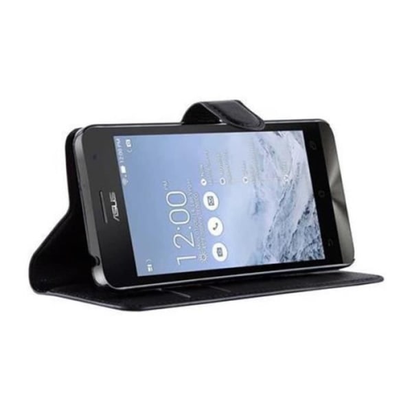 Housse - Cadorabo - ASUS ZenFone 5 - Syntetiskt läder Svart - Fullständigt Skydd - Ställfunktion SVART