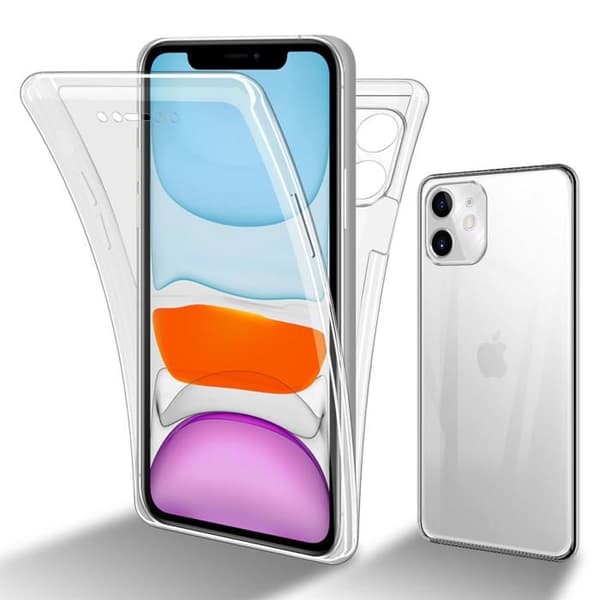 Transparent skydd för iPhone 11, helskydd Vit