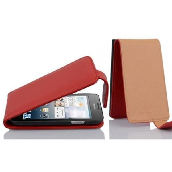 Cadorabo Fodral Huawei ASCEND G525 / G520 DESIGN FLIP Stil Fodral Fodral Fodral konstläder Struktur KÖRSBÄRSRÖD