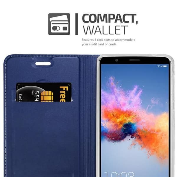 Flip-fodral för Honor 7X i MÖRKBLAU CLASSY Plånbok Stötsäker Blå