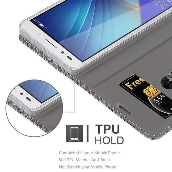Fodral för Honor 7 Skydd i LJUST GRÅTT BRUNT Etui Case LJUSGRÅ BRUN