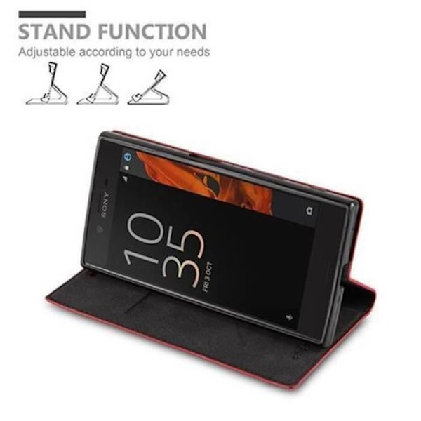 Sony Xperia XZ - XZs Fodral i APPLE RED från Cadorabo (INVISIBLE MAGNETIC CLOSURE Design) Fullt skyddsfodral med