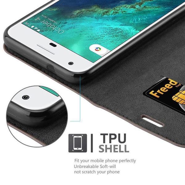Fodral för Google PIXEL Med flipplock i KAFFEBRUN Skyddande plånbok KAFFEBRUNT