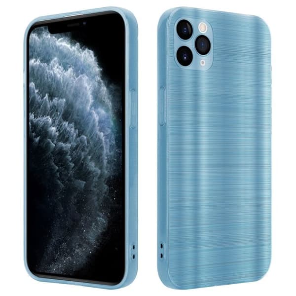 Skal för iPhone 11 PRO MAX Borstad Turkos Kameraskydd Blå