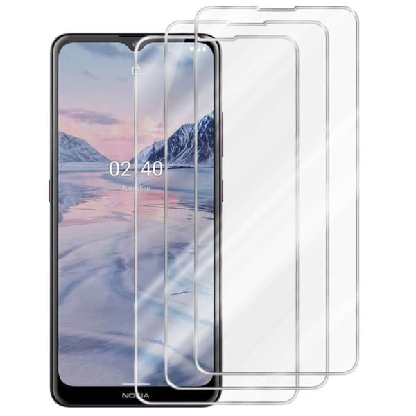 3x Skärmskydd för Nokia 2,4 Härdat Glas Repbeständigt Vit