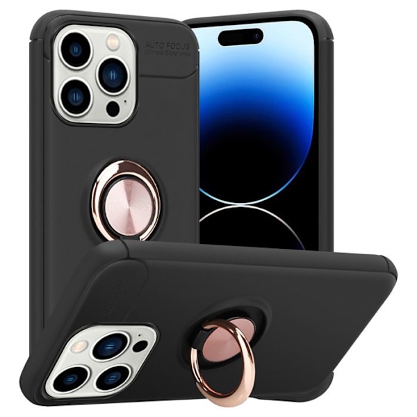 Coque för Apple iPhone 14 PRO MAX Fodral i SVART - ROSAGULD Fodral Täcke Skyddsfodral med fokusring Silikon TPU Svart