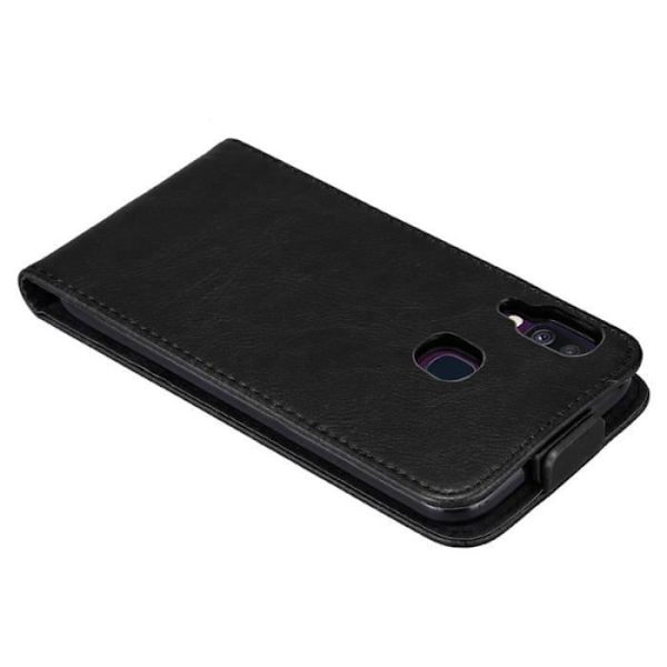 Flip-fodral - CADORABO - Samsung Galaxy A40 - Svart läderimitation - Magnetisk stängning - Fullständigt skydd Svart
