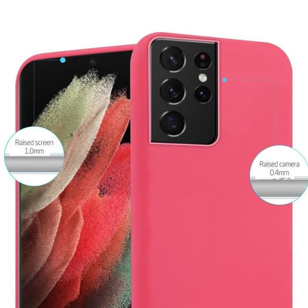 Skyddsskal för Samsung Galaxy S21 ULTRA CANDY RÖD Stötsäker Silikon Röd