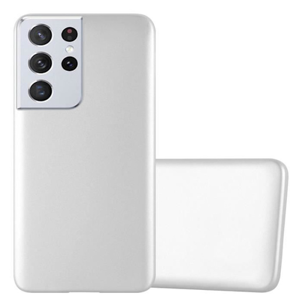 Coque - CADORABO - Samsung Galaxy S21 ULTRA - Skydd i silikon TPU - Tunn design - Matt silver Pengar