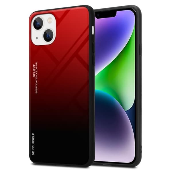iPhone 14 PLUS Fodral i RÖD - SVART Stötsäker Bicolor Design Svart