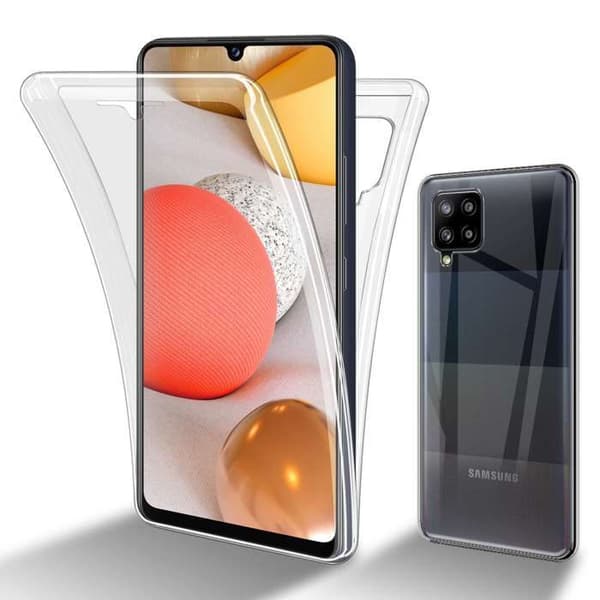 Transparent skydd för Samsung Galaxy A42 4G, helskydd Vit