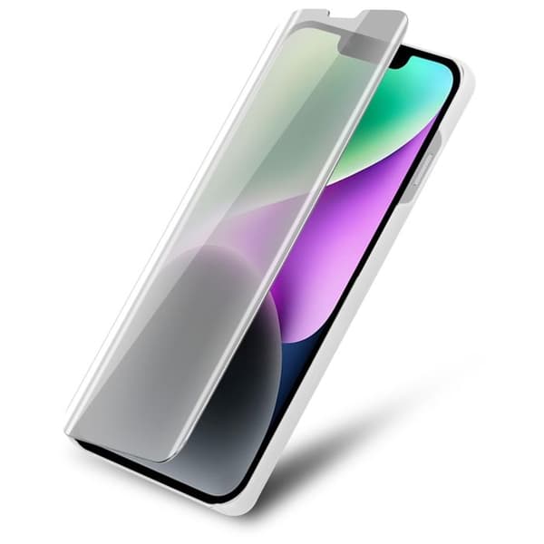 iPhone 14 PLUS-fodral i SILVER AGAT-skydd med spegel Grå