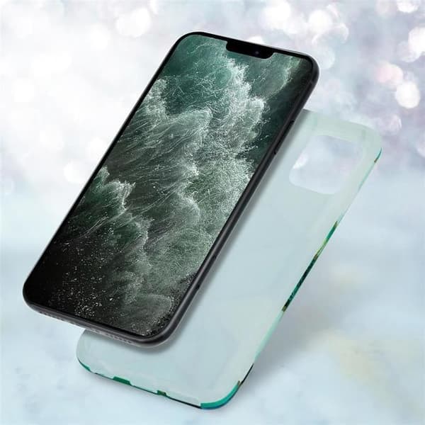 iPhone 12 PRO MAX-fodral i Ljus Grön Marmor Nr. 3 Skyddsetui Grön