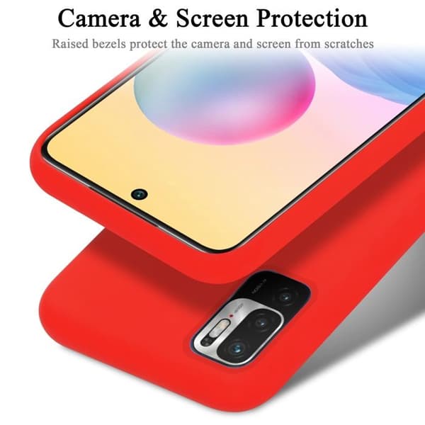 Skyddsskal för Xiaomi RedMi NOTE 10 5G / POCO M3 PRO 5G Stötabsorberande i LIQUID RED Röd