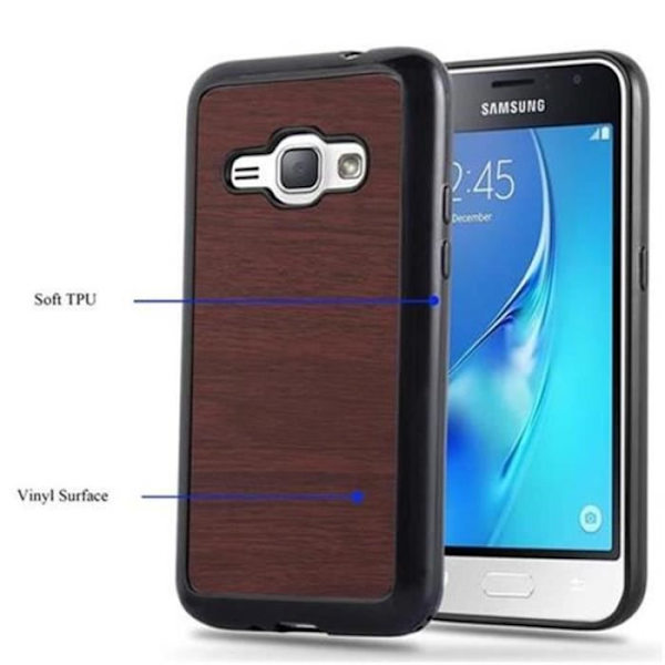 Cadorabo fodral för Samsung Galaxy J1 2016 - i brunt - Mjukt TPU silikonskyddsfodral med anti-chock