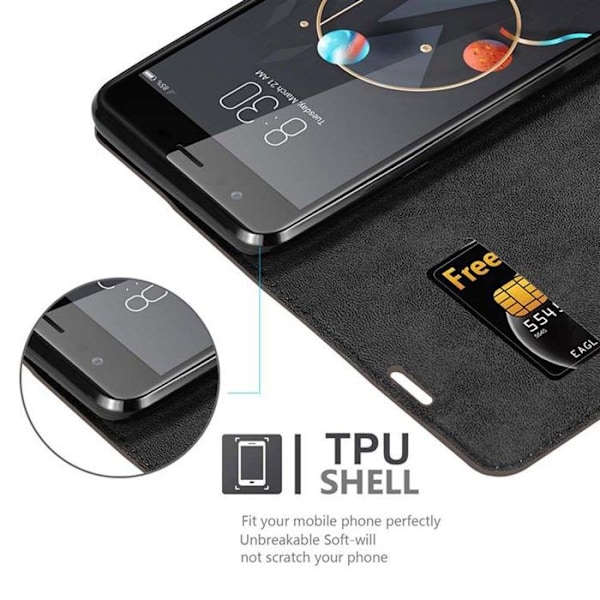 Coque pour ZTE Nubia M2 Housse en MARRON CAFÉ Etui Case Cover Protection Portefeuille Wallet kastanj