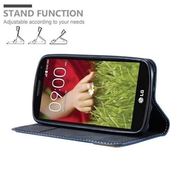 Plånboksfodral - CADORABO - LG G2 MINI - Läderimitation - Brun - Magnetisk stängning kastanj