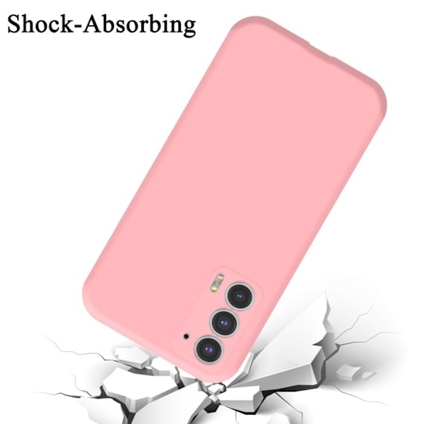 Coque för Motorola EDGE 20 Hölster i LIQUID PINK Etui Case Cover Skydd i silikon TPU mobiltelefon Rosa