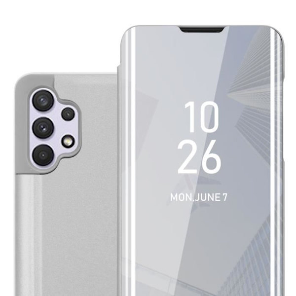 Samsung Galaxy A32 4G fodral - CADORABO - SILVER AGATE - Clear View - Spegelskydd - 360 grader Pengar