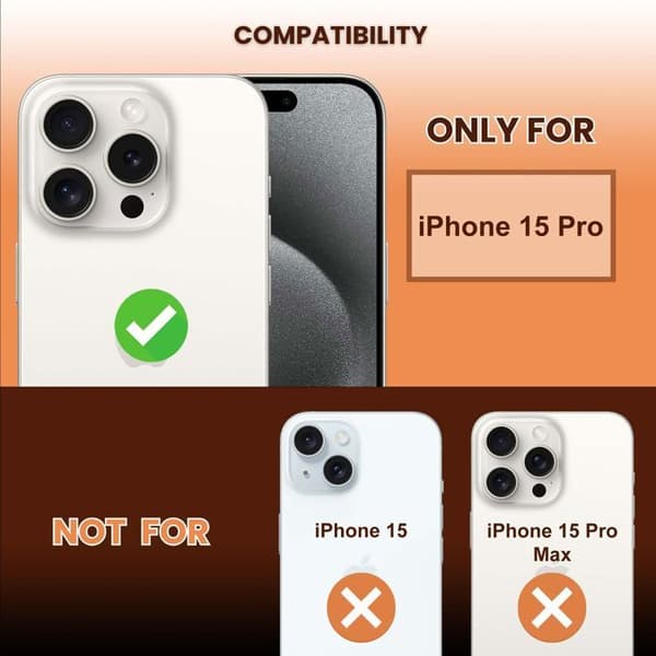Härdat glas för iPhone 15 PRO Skärmskydd Vit