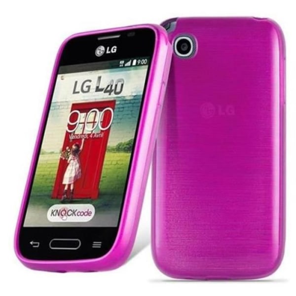 LG L40 fodral i HOT PINK från Cadorabo (BORSTAD METALL DESIGN) Ultratunt mjukt silikongel TPU-fodral med anti-chock –