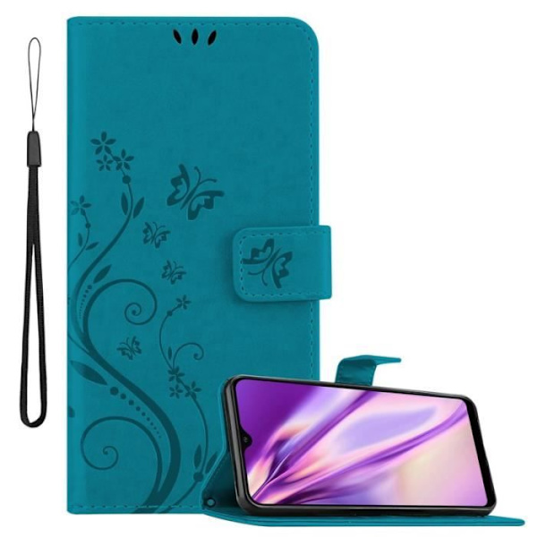 Cadorabo Fodral till Samsung Galaxy A20 / A30 i blått - blommig design