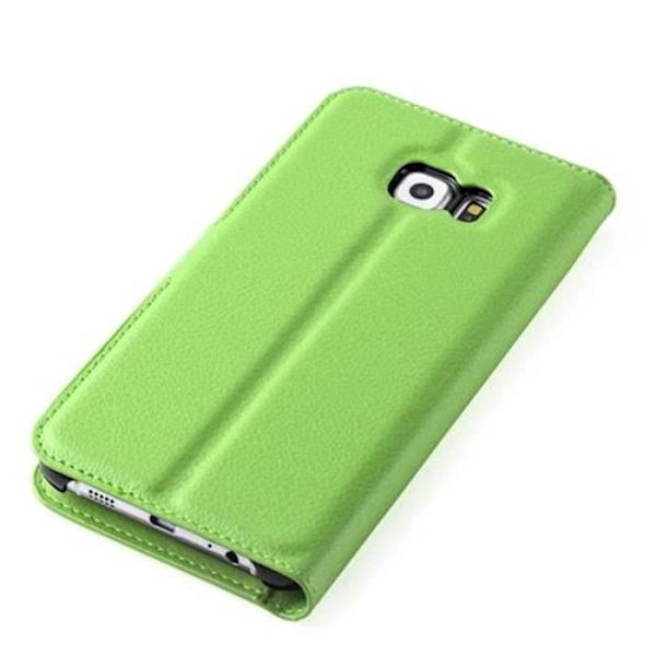 Samsung Galaxy S6 EDGE-fodral i PARROT GREEN by Cadorabo Helt skyddsfodral med flipskydd och horisontellt stativ