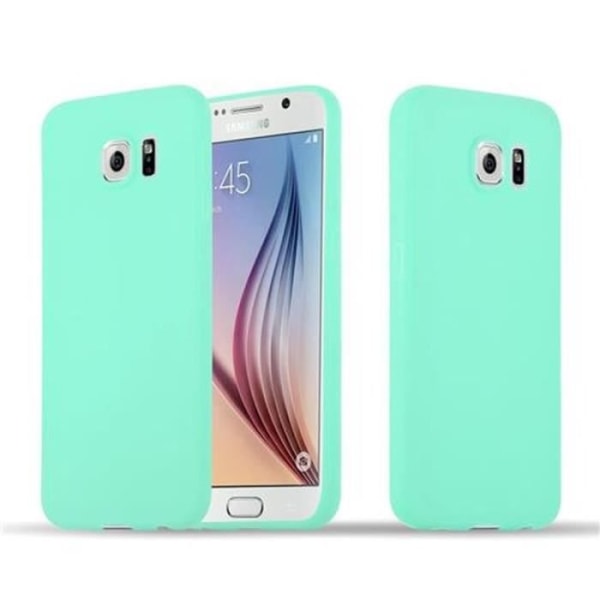 Samsung Galaxy S6-fodral i CANDY BLUE från Cadorabo (CANDY Design) Ultratunt mjukt silikon TPU-gelskydd med antichock –