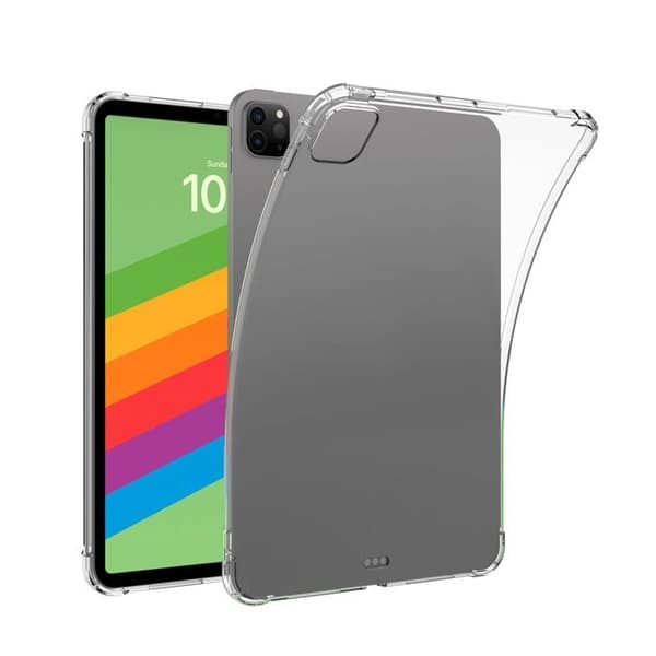 Transparent stötsäker silikonfodral för iPad 11 Pro 2024 Vit