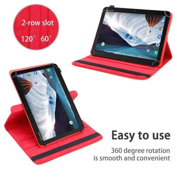 Cadorabo Tablet Case för Acepad A140 (10,1 Zoll) i rött 360 graders skyddsfodral Stativ i konstläder