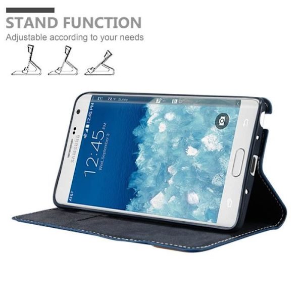 Plånboksfodral - CADORABO - Galaxy NOTE EDGE - Läderimitation - Brun - Osynlig magnetisk stängning kastanj