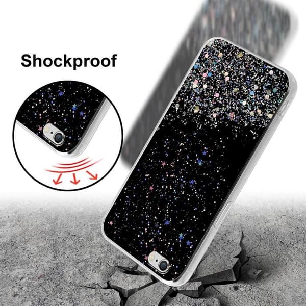 iPhone 6 PLUS / 6S PLUS Skal Svart med Glitter Skydd Design Glittrande Svart
