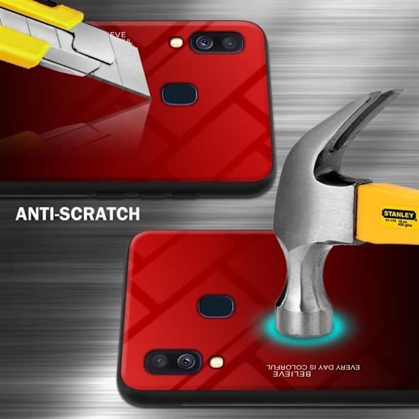 Coque - CADORABO - Samsung Galaxy A40 - RÖD - SVART - Halkskydd - Modernt design RÖD SVART