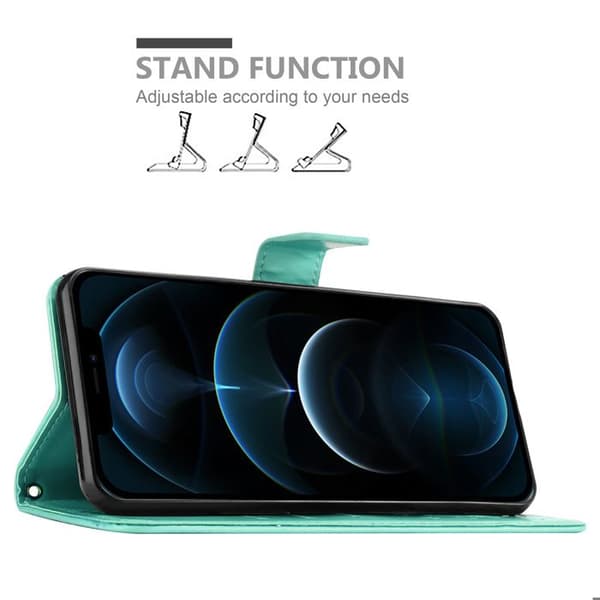 Fodral med lock för iPhone 13 Turkos Blommig Skydd Design Blommig Plånbok Blå