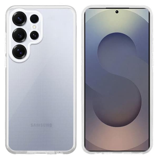 Transparent stötsäker silikonfodral för Samsung Galaxy S25 Ultra Vit