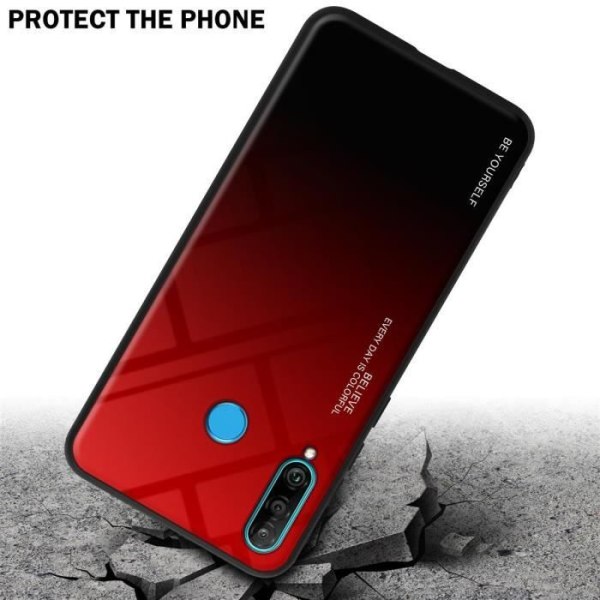 Fodral för Huawei P30 LITE Fodral i RÖD - SVART Fodral Skyddsskydd tvåfärgad TPU RÖD SVART