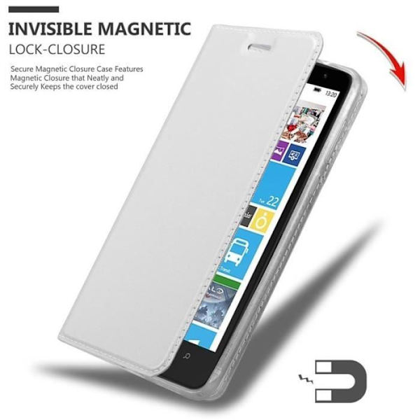 Fodral - CADORABO - Nokia Lumia 1320 - Grå - Halvstyv - Magnetisk stängning Grå