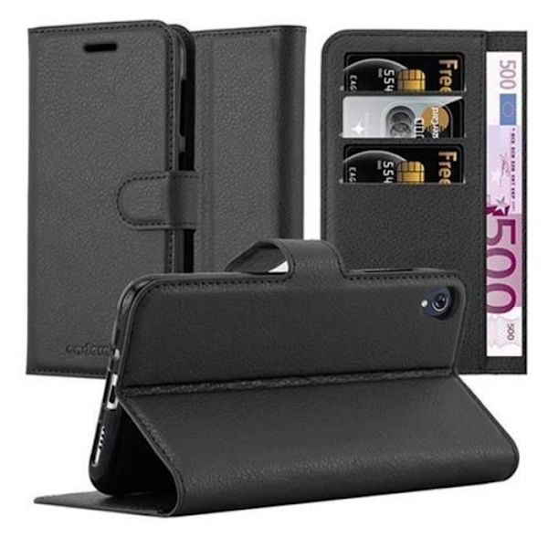 Cadorabo Fodral ASUS ZenFone LIVE / 3 GO BLACK Fodral Skyddande läderimitation Magnetisk stöder Stand Card Slot