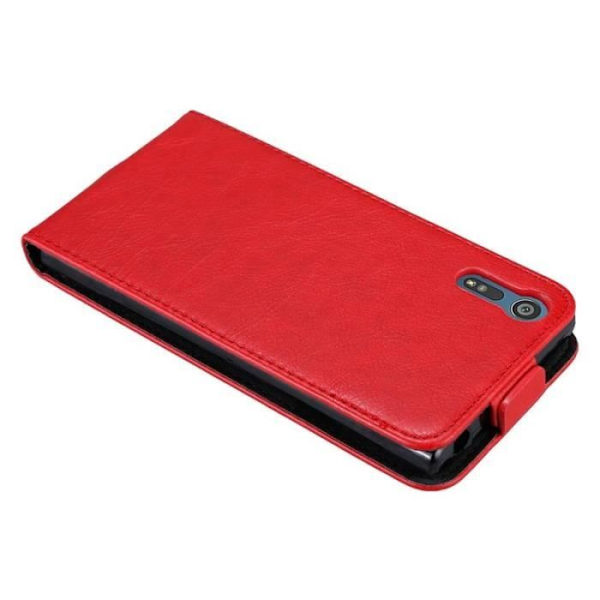 Coque - CADORABO - Sony Xperia XZ / XZS - Syntetiskt läder - Röd - Magnetstängning Röd